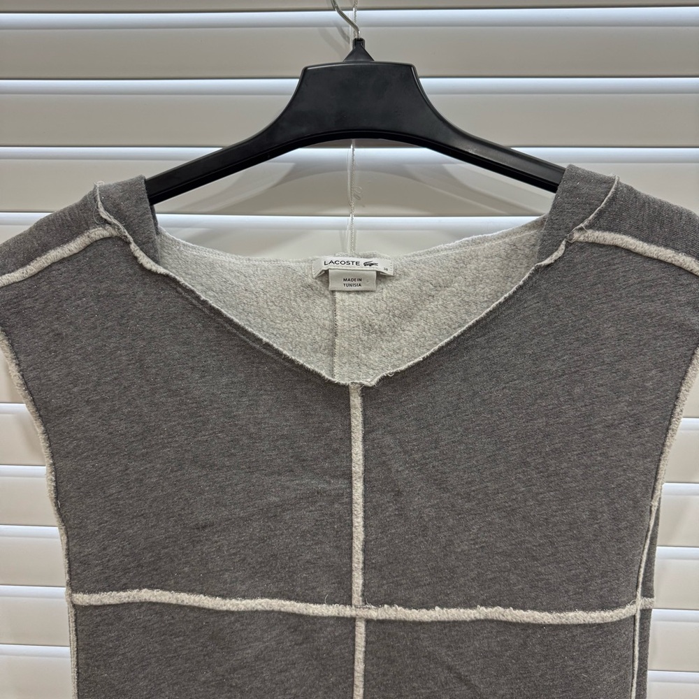 Lacoste Gray and White Sleeveless Dress